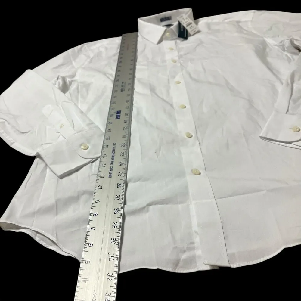 J Crew Button Up Performance Dress Shirt Mens XL White Stretch Career‎ AS991